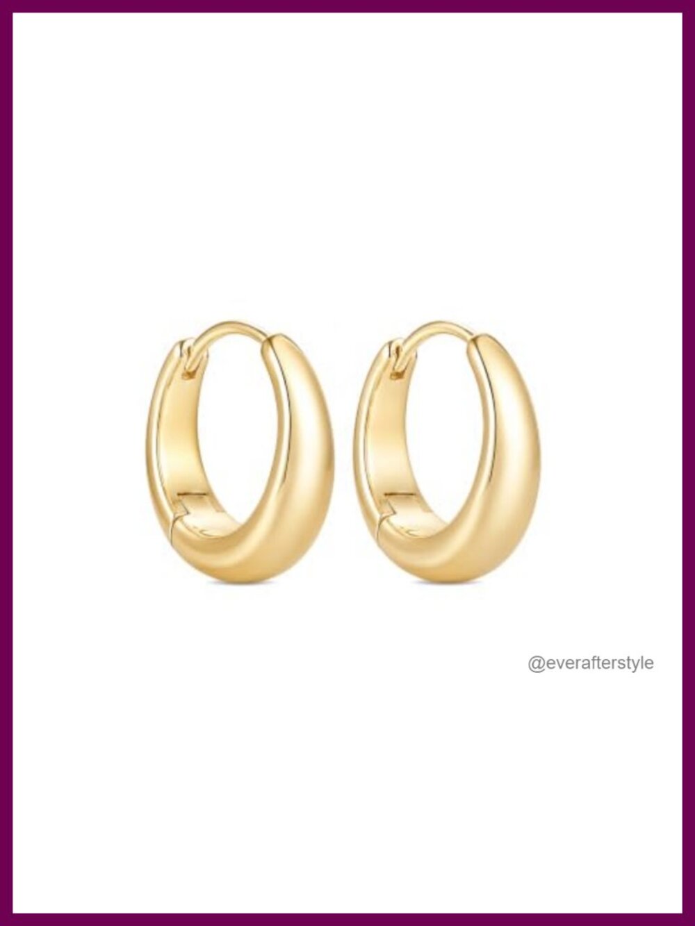 14K Gold Small Hoop Earrings for Women, Lightweight Hypoallergenic Click-Top